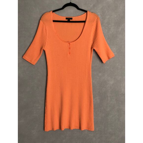 J. Crew Women's Size Large Short Sleeve Sweater Dress Orange - Picture 1 of 6